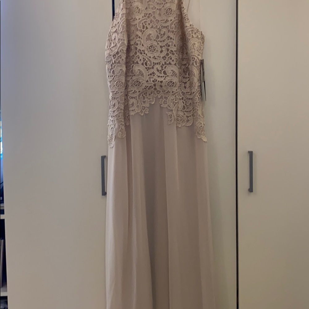 Aidan Mattox Champagne Long Dress NWT - Picture 3 of 9